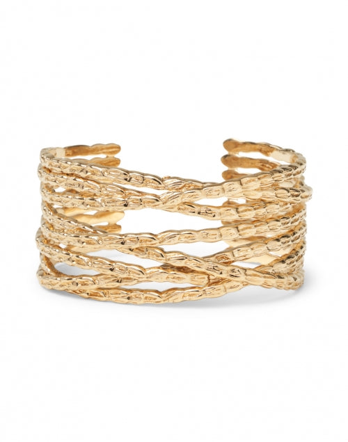 Gorgeous Gold-Plated Braided Cuff Style Bracelet by Gas Bijoux