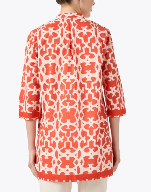 Ro's Garden Tokyo Style Lightweight Red Print Longline Tunic Top