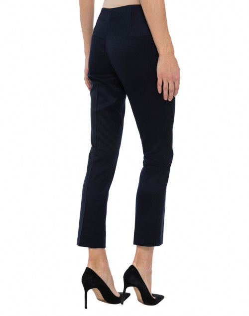 Jerry Men's Navy Blue Stretchable Sateen Dress Pants