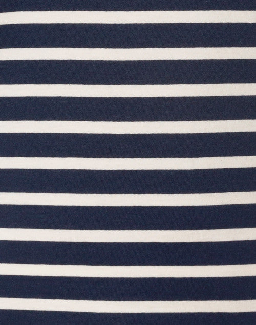 Etrille Stylish Navy and Cream Striped Cotton Casual Top