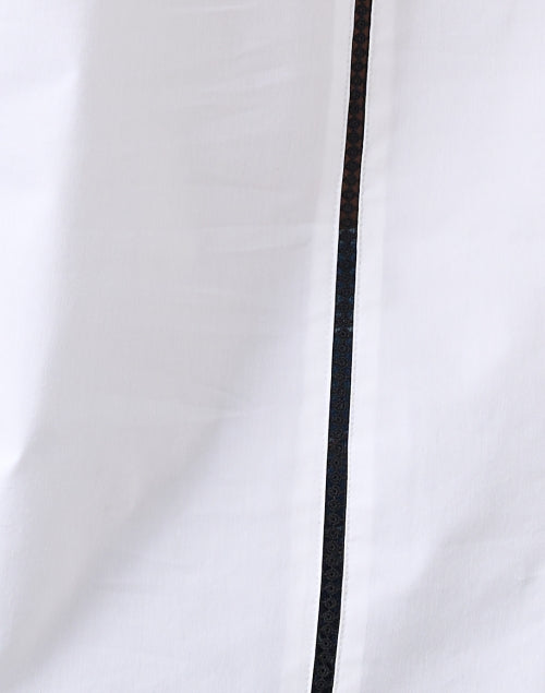 Stylish Halsey Top with White and Contrasting Black Lace Trim