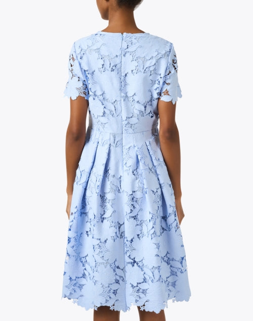 Stylish Blue Floral Lace Women's Dress for Elegant Occasions