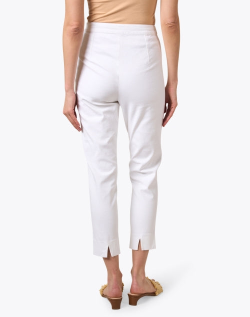 Stretchable White Cotton Lucy Pants for Women's Fashionable Bottoms
