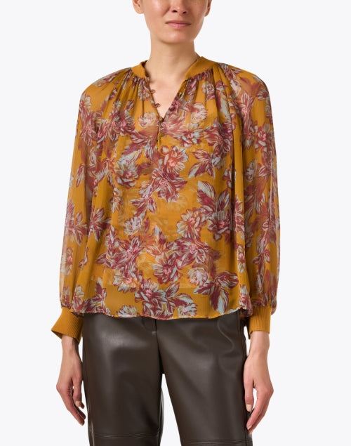 Elegant Lightweight Hazel Blouse with Multi - Floral Print