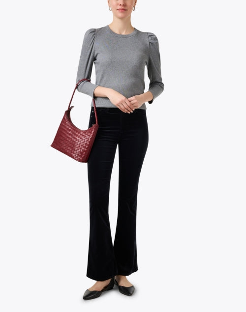 Britney Grey Women's Cotton Fashionable Puff Sleeve Casual Top