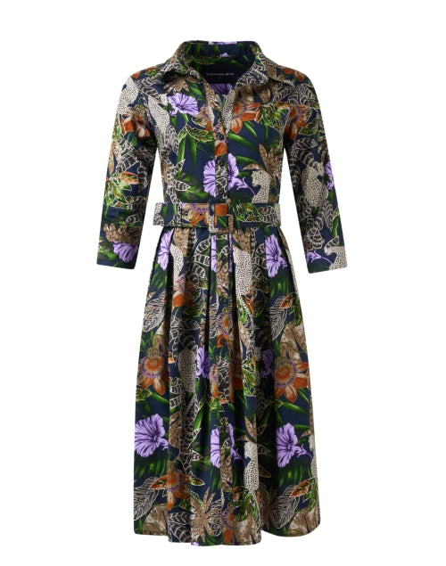 Audrey Cotton Stretch Dress with Multi Jungle Print