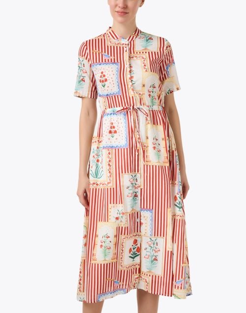 Stylish Aroa Cotton Dress with Multi - Print Design