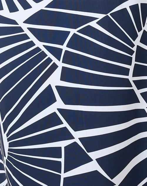 Navy and White Abstract Printed Women's Shirt Dress for a Flattering Look