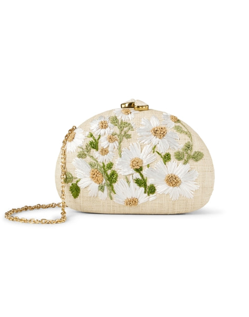 Exquisite Berna Ladies' Handheld White Floral Embroidered Clutch Bag