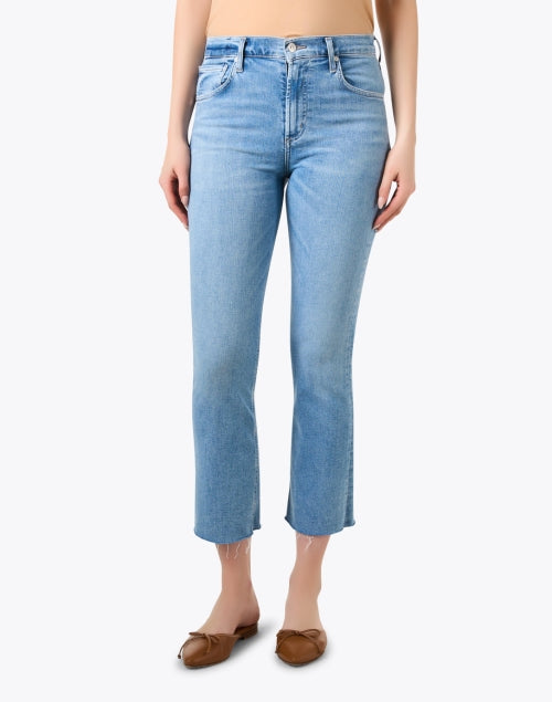 Citizens of Humanity Isola Light Wash Cotton Cropped Bootcut Denim Jeans