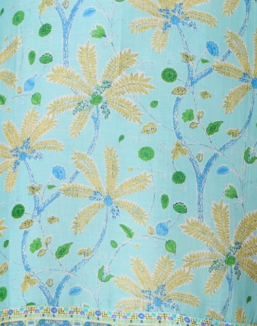 Stunning Turquoise Printed Women's Tunic Dress with Unique Details