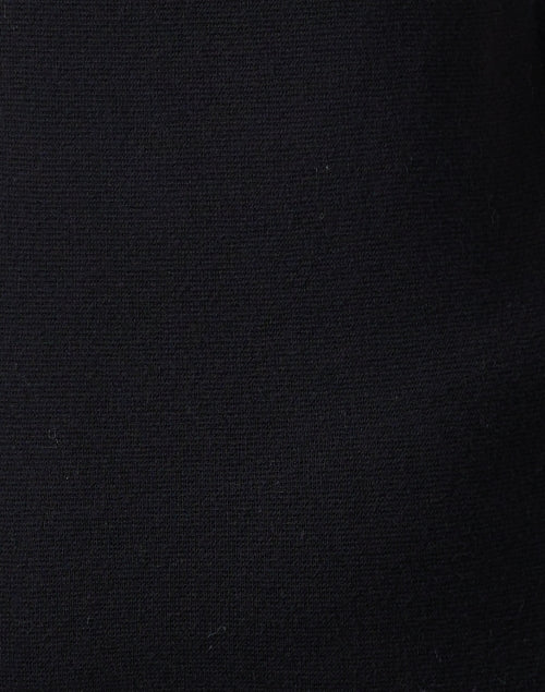 Stylish Parisian Black Cotton Cashmere Mini Turtleneck Dress