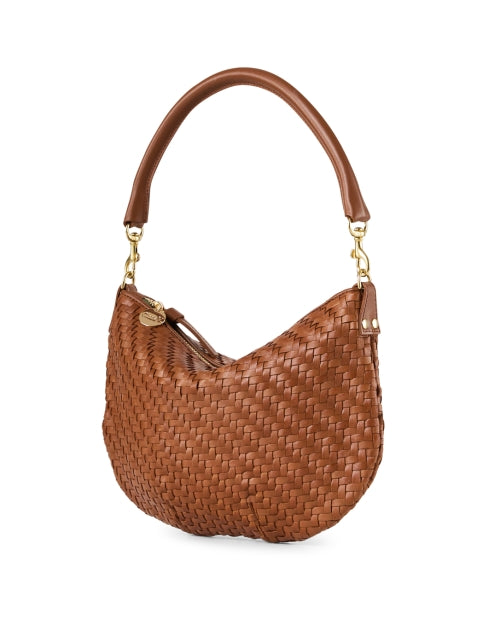 Stylish Hand - Woven Italian Leather Petit Moyen Hazelnut Shoulder Bag