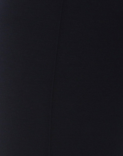 Navy Ponte Straight-Leg Cropped Pants with Elastic Waist