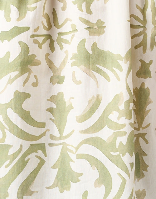 Stylish Miller Sage Green and White Printed Women's Shirt Dress