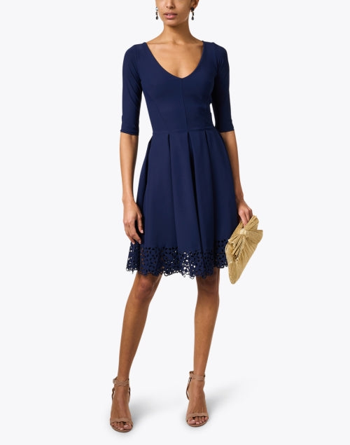 Elegant Stretch Navy Fit-and-Flare Chiara Boni La Petite Robe Dress