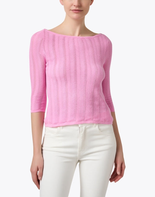 Pink Jackie Pointelle Silk Blend Sweater - A Stylish Everyday Essential