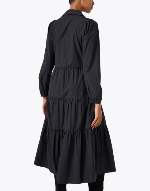 Elegant Havana Black Long-Sleeved Midi Dress for Women