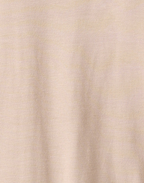 Versatile Lightweight Beige Jersey Round - Neck Long - Sleeve Top