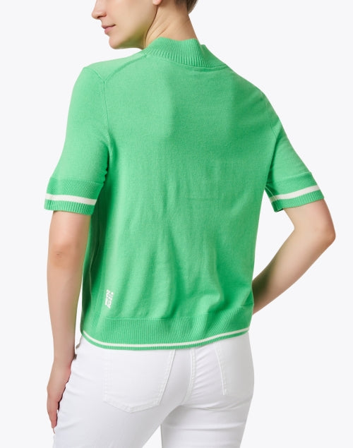Marc Cain Sports Stylish Green Quarter-Zip Knit Top