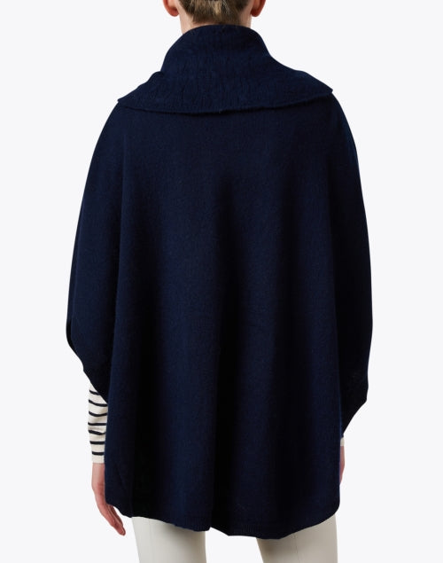 Navy Blue Cashmere Poncho by Cortland Park - Saratoga Style