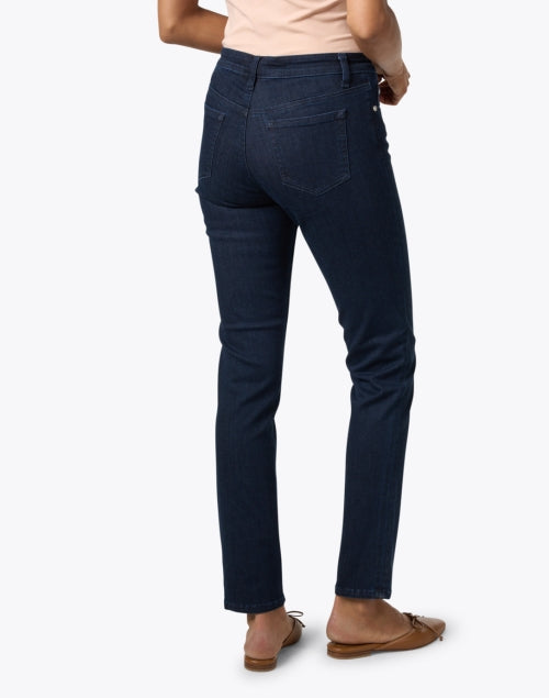 Stretchable Pacific Blue Slim Straight-Leg Denim Jeans
