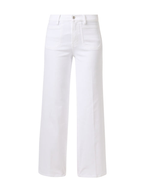 Frame's Stylish Slim-Fit White Wide-Leg Denim Jeans