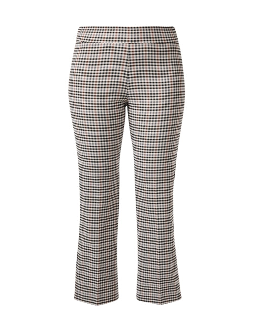 Leo Plaid Pattern Cropped Flare Style Women's Trousers