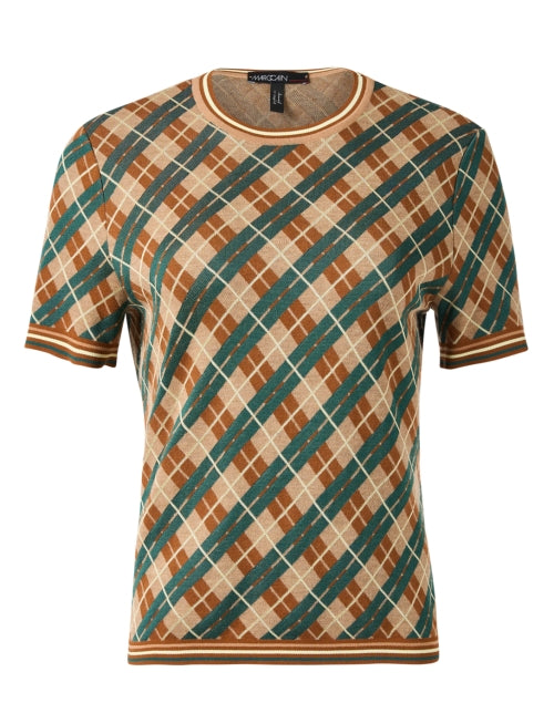 Stylish Multi - Patterned Plaid Short - Sleeve Sweater for Modern Women