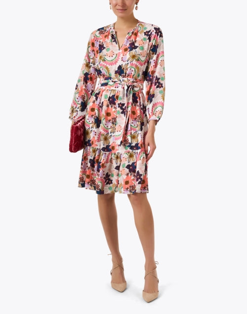 Exquisite Pauline Silk Dress with Stunning Floral Print