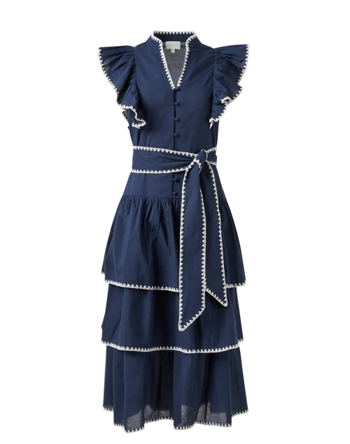Stylish Navy 100% Cotton Greer Dress for Modern Women
