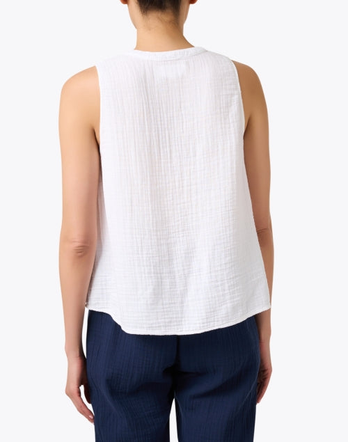 Xirena Tish Sleeveless White Cotton Gauze Top for Warm Weather