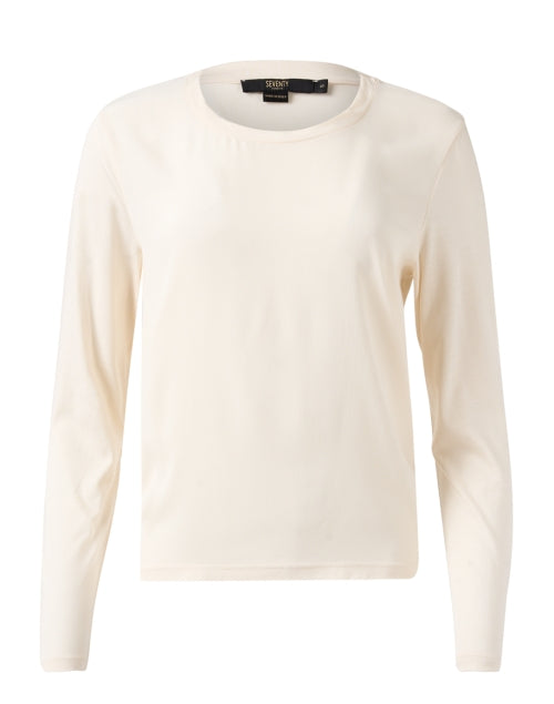 Elegant Cream Cotton Blend Jersey Top for Effortless Styling