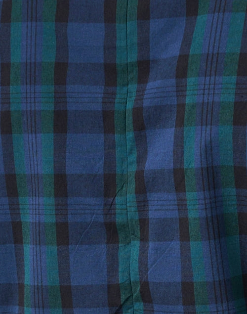 Sail to Sable Blackwatch Tartan Sweetheart Neck Peplum Top