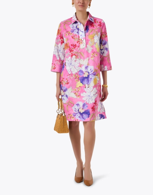 Hinson Wu's Chic Pink Floral Print Mini Dress for Versatile Styling