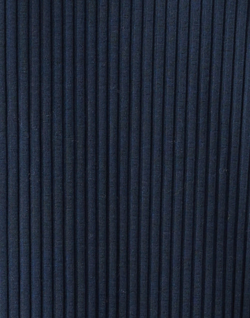 Eileen Fisher's Deep Blue Lightweight Ribbed Mock Neck Top