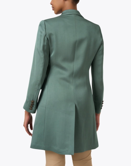 Stylish Teal Blue Classic Short Equestrian-Inspired Coat