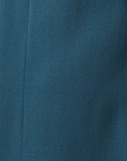 Jane's Lightweight Teal Wool Crepe Mini Shift Dress with Neck Bow
