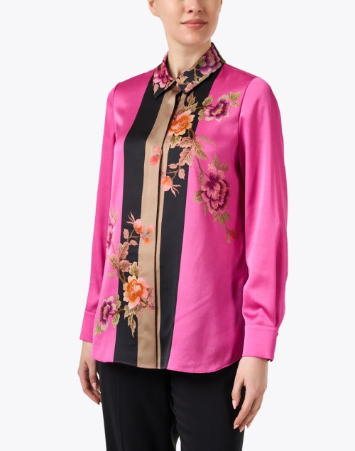 Sabrina Women's Fashionable Pink Printed Blouse by Kobi Halperin