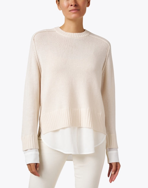Stylish Beige Wool - Cashmere Blend Looker Parson Sweater