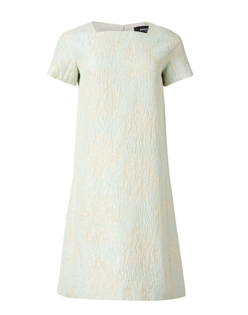 Paule Ka Light Green Jacquard Sophisticated Shift Dress for Women