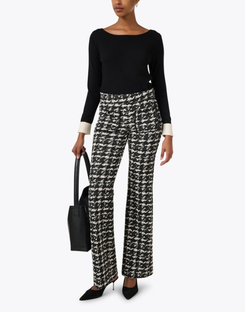 Francis Men's Black and White Checked Tweed Straight - Leg Dress Pants