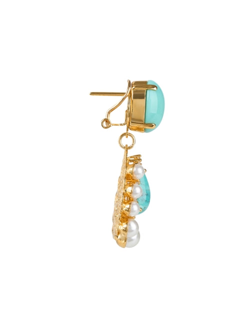 Exquisite Turquoise Drop Style Gold - Plated Earrings for Women