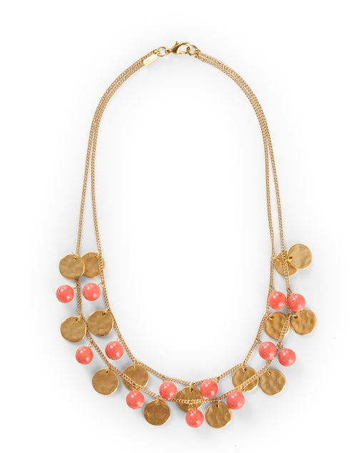 Gorgeous Gold and Coral Drop Necklace for a Stylish Look