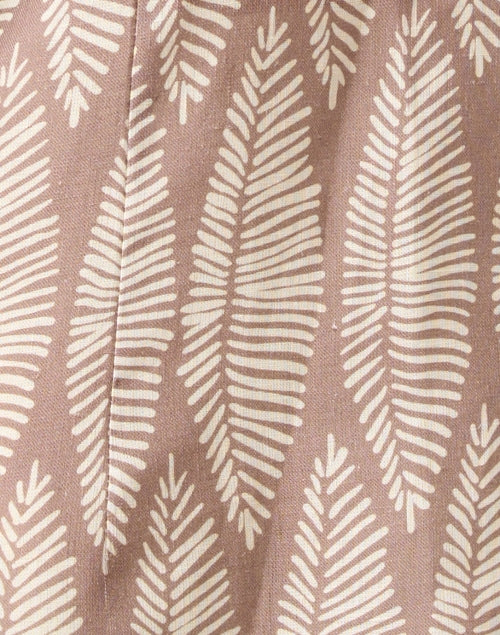 Rita Brown Fashionable Leaf-Patterned Linen Jacket for Special Occasions
