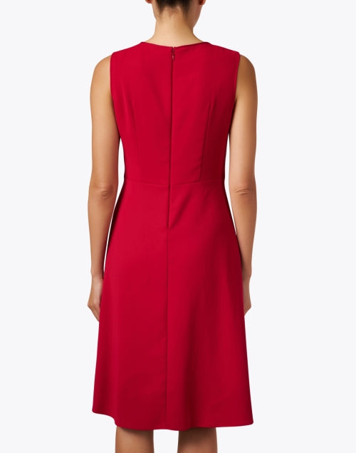 Marc Cain Stunning Red Cutout A-Line Sleeveless Knee-Length Dress