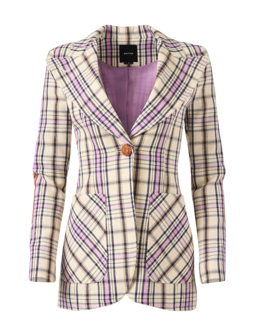 Beige Multi - Patterned Plaid Men's/Women's Blazer for the New Season