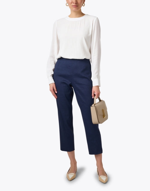 Stylish Philippine Ivory Tie - Neck Lightweight Shirt for Women