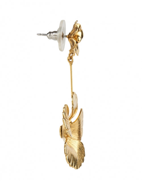 Stylish Kalina Gold Floral Design Drop Earrings for Women