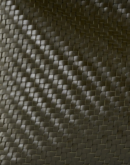 Sera Olive Green Soft Woven Leather Tote Bag for Elegant Carry